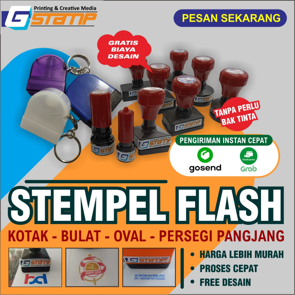 Jual Stempel otomatis tinta - stempel warna tanpa bantalan - stempel ...