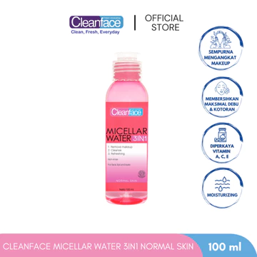 ARJUNA PURBASARI Cleanface 3in1 Micellar Water Normal Skin Oily Skin Micellar Water 100ml 250ml