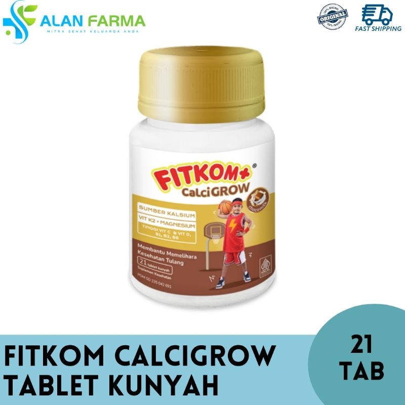 Jual Fitkom Calcigrow Tablet Kunyah isi 21 Tablet | Suplemen Kalsium ...