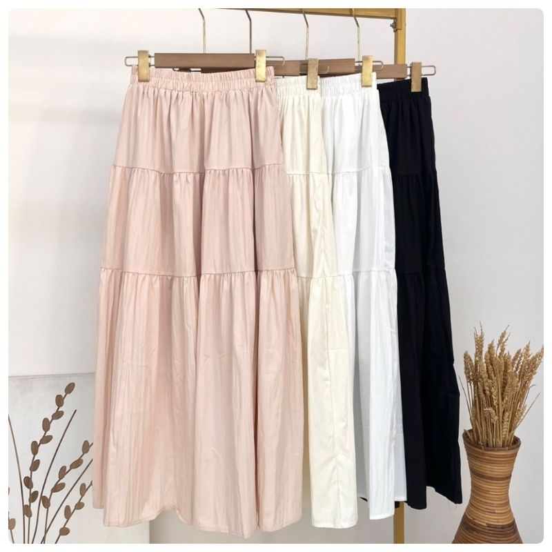 Jual Rok tingkat katun silk impor BKK | Shopee Indonesia