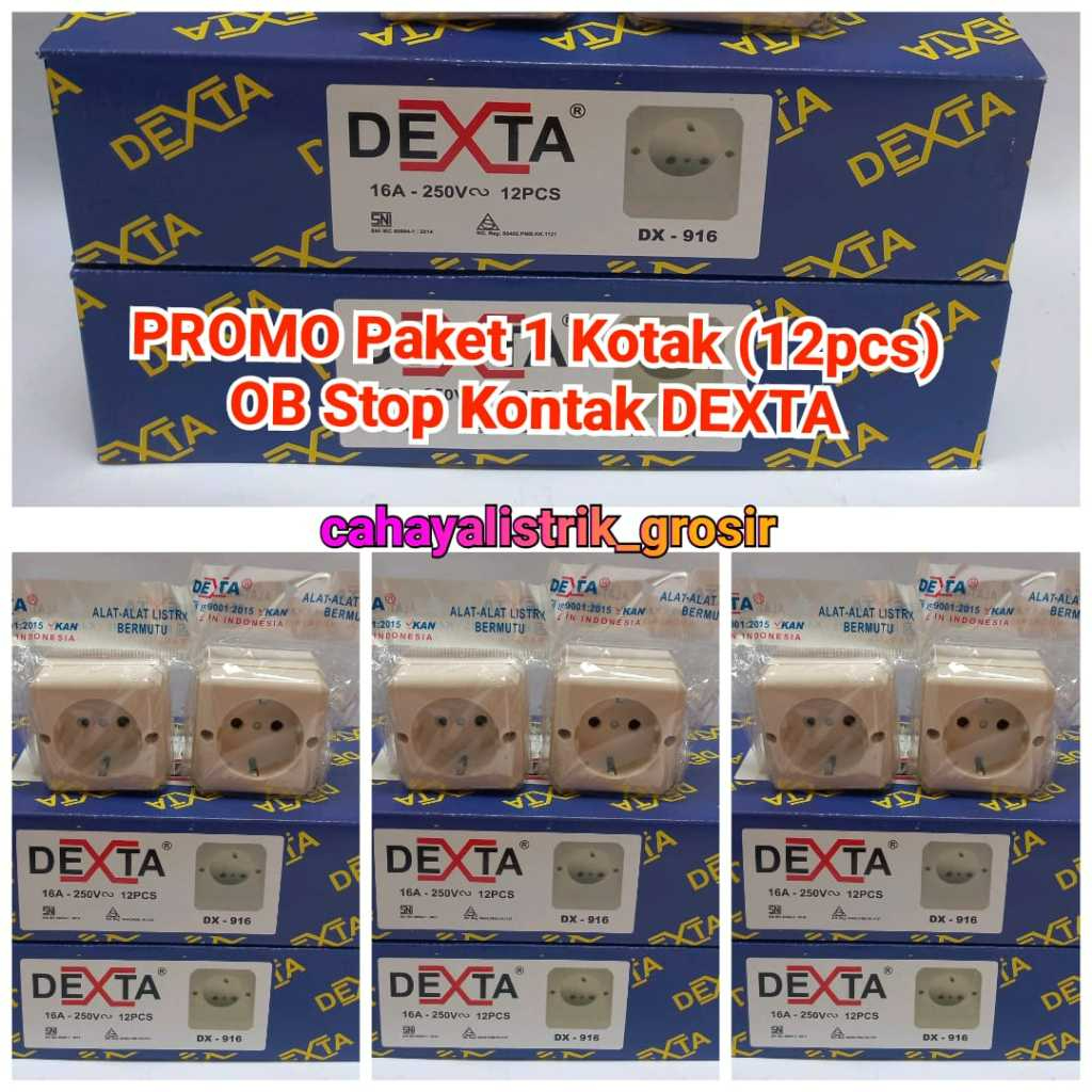 Jual Dexta PROMO Paket 1 Kotak (12pcs) OB Stop Kontak DEXTA/ OB Tempel ...