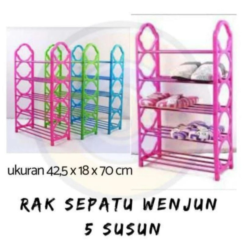 Jual Rak Sepatu 5th Rangka Besi & Plastik (Lemari Sepatu 5 Tingkat ...