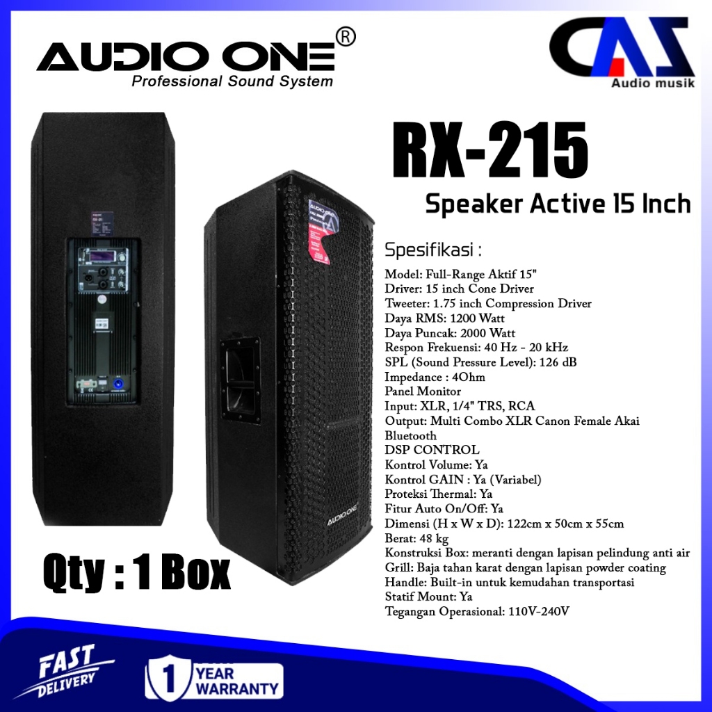 Jual Audio One RX-215 Speaker Aktif Pasif ukuran 15 Inch Original ...