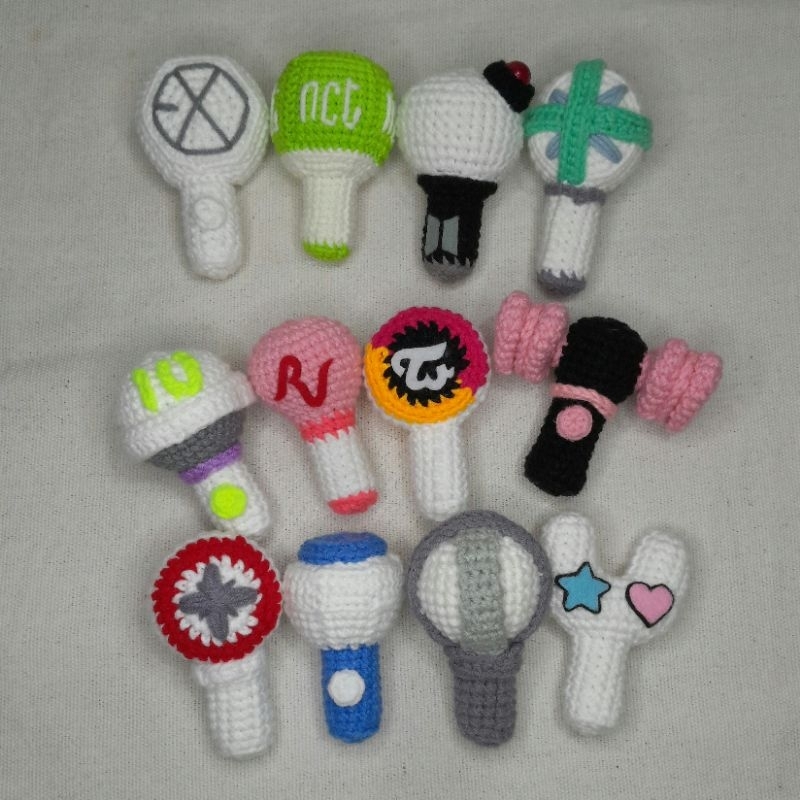 Jual Custom Mini Lightstick KPOP Amigurumi | boneka rajut | Handmade ...