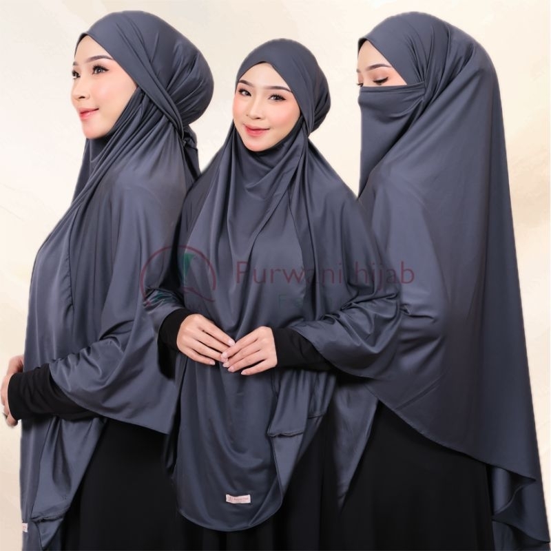 Kerudung French Khimar Jersey XL / XXL / XXXL  Syar'i Niqob  Khimar instan Jersey