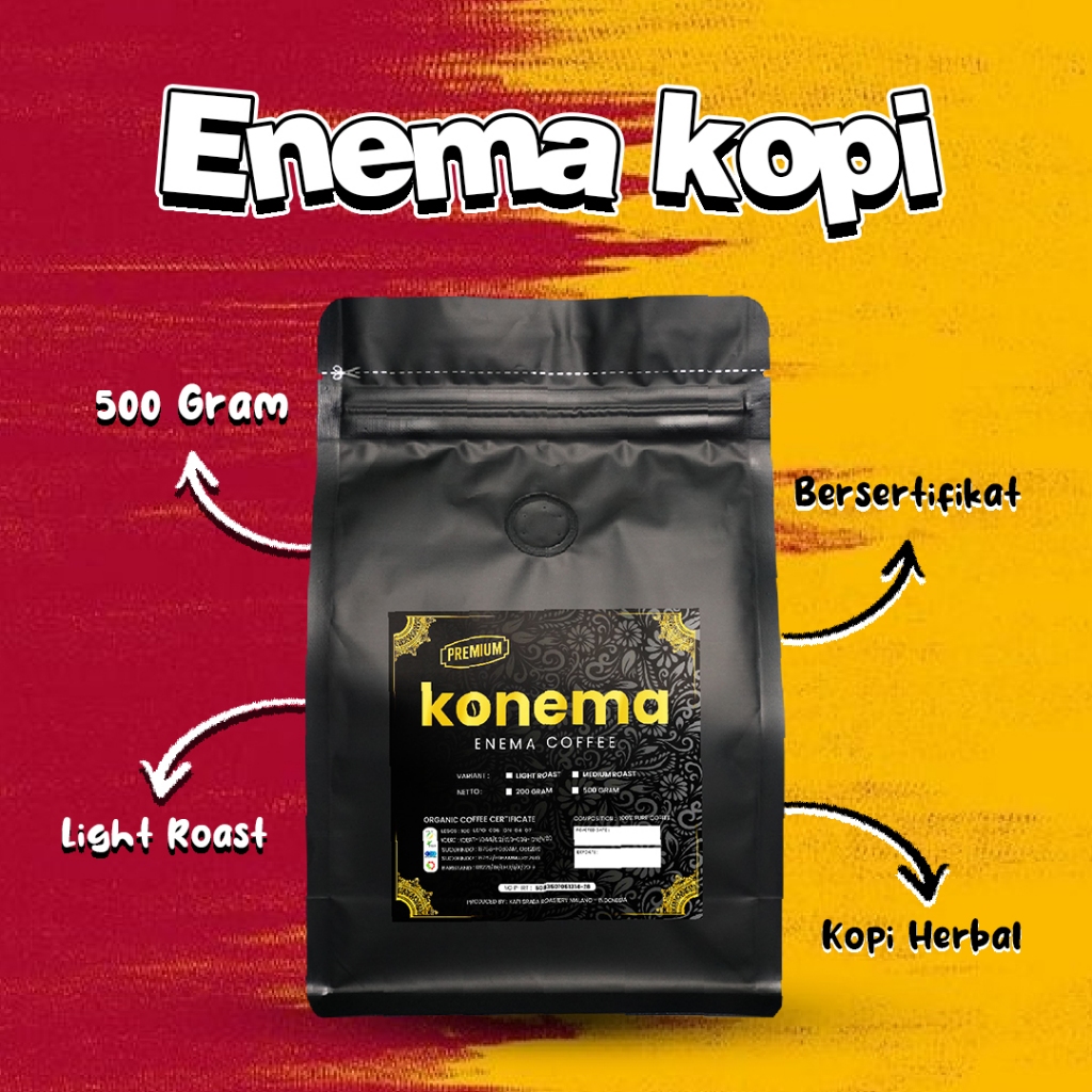 Jual ENEMA KOPI ORGANIK LIGHT ROAST MURAH BERSERTIFIKAT netto 500 gram ...