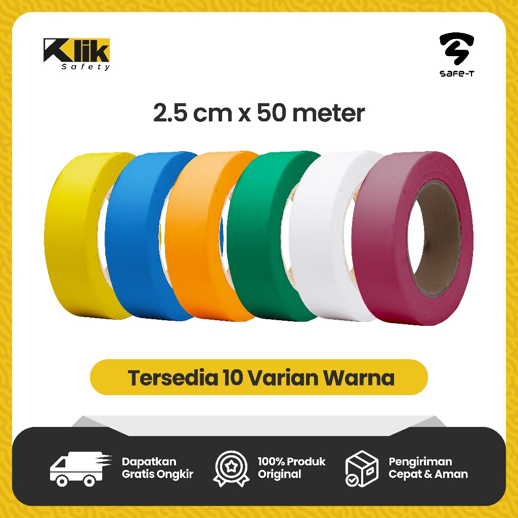 Jual FLAGGING TAPE SAFE-T PITA SURVEY SAFETY 2.5 CM X 50M | Shopee ...
