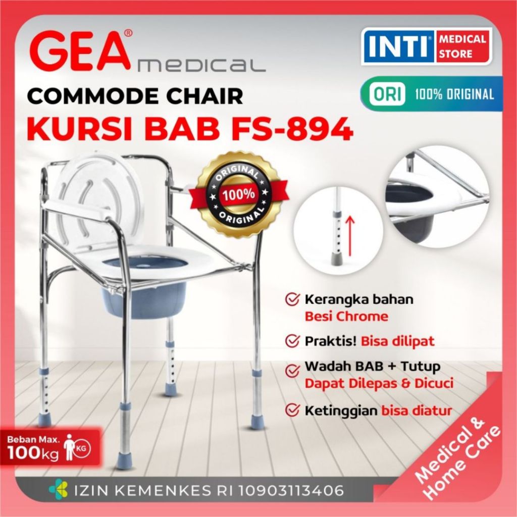 Jual GEA Medical | Commode Chair | Kursi BAB FS 894 | Kursi BAB ...