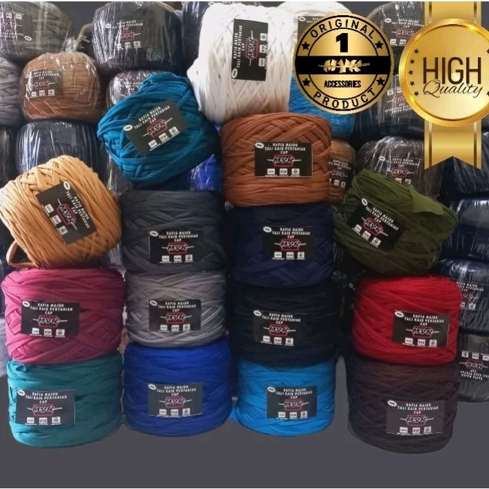 Jual Tali majun rafia premium /500gr t-shirt yarn/benang rajut | Shopee ...