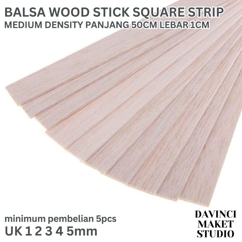 Jual Balsa Wood Stick Square Strip Stik Kayu Balsa Strip Kotak