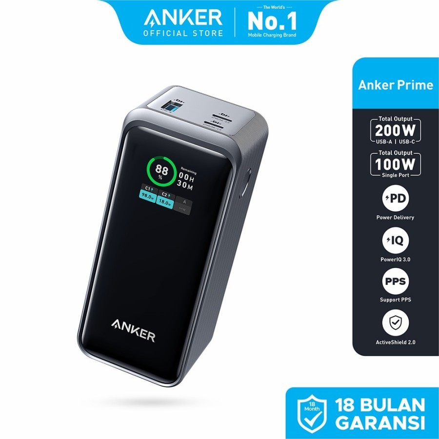 ANKER A1336 - ANKER PRIME 20000mAh Power Bank (200W) Anker