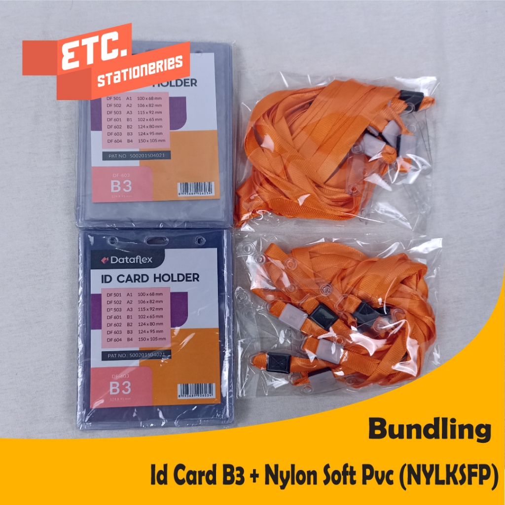 Jual Paket Bundling Id Card B3 + Tali Nylon Soft Pvc (NYLKSFP) | Shopee ...