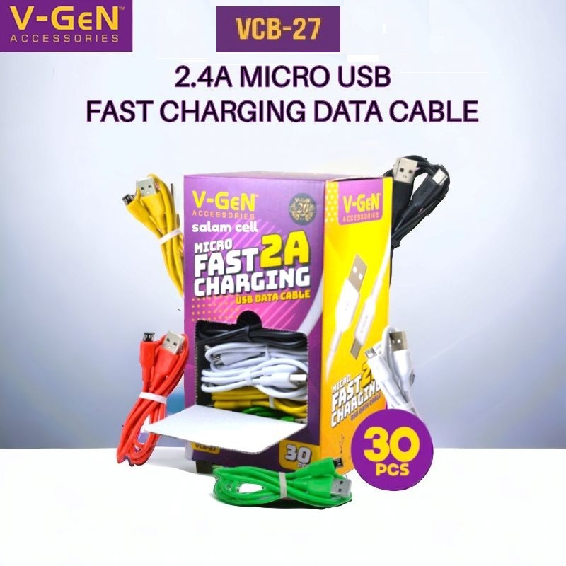 Jual KABEL DATA VGEN VCB-27 MICRO USB FAST CHARGING CABLE Panjng Kabel ...
