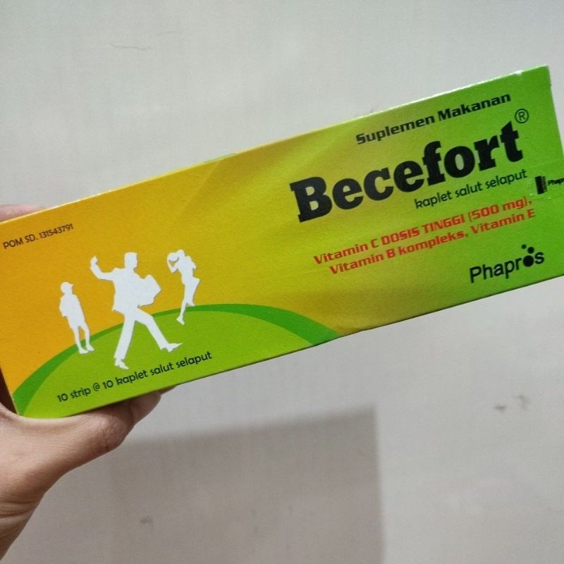 Jual BECEFORT Strip 10 Kaplet Vitamin C E B Kompleks Kalsium | Shopee ...