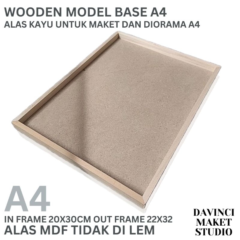 Jual Alas Maket Dasar Diorama Frame Kayu A4 22cm x 32cm - Wooden Model ...