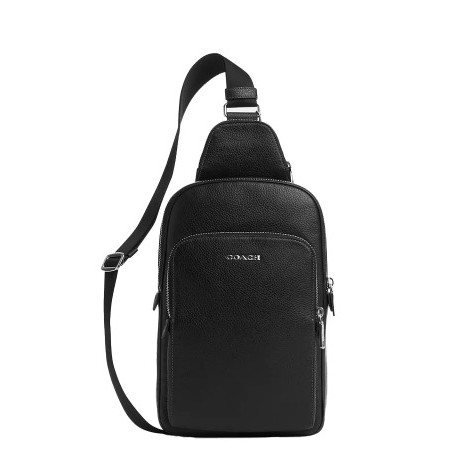 Jual Coach Ethan Pack Slingpack Leather Black ( CQ 669 ) | Shopee Indonesia