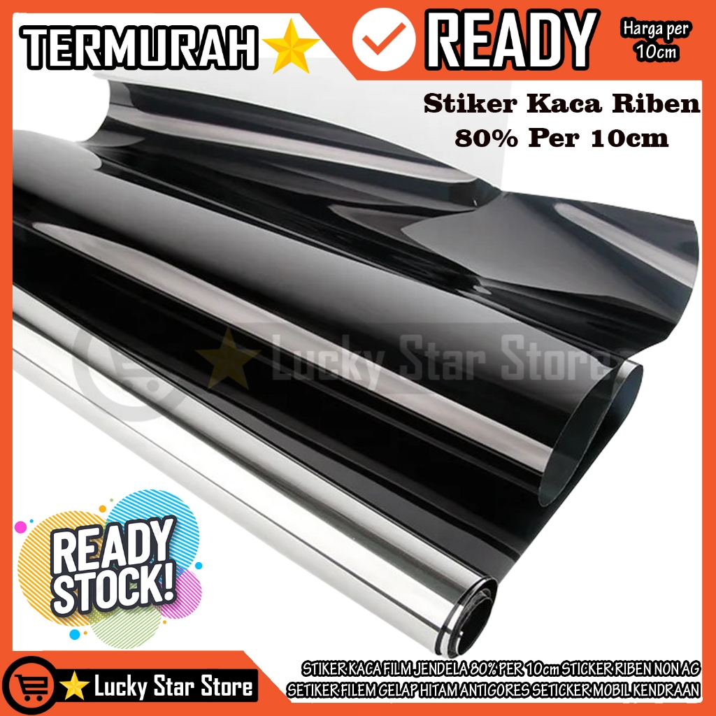 Jual Stiker Kaca Riben 80% Per 10 Cm Setiker Filem Gelap Hitam ...