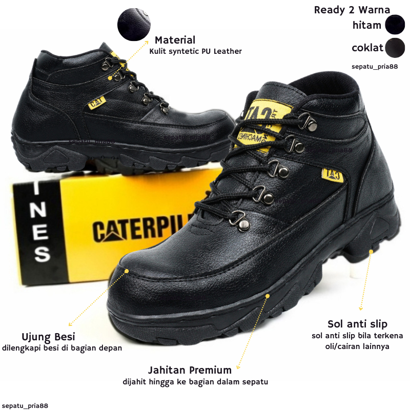 Jual Sepatu Safety Pria Safety Shoes Boots Kerja Proyek Lapangan Chef