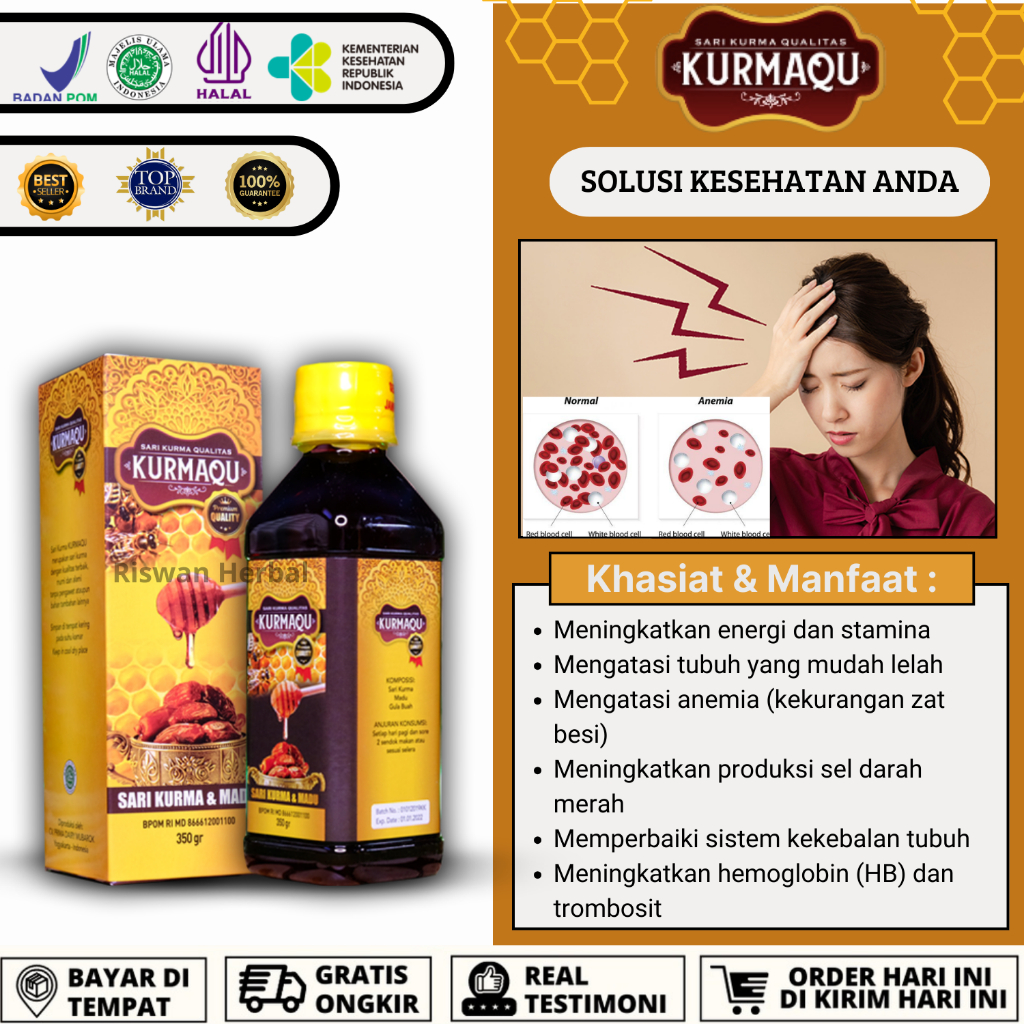 Jual Obat Anemia Penambah Darah Hb Rendah Sakit Kepala Sari Kurma ...
