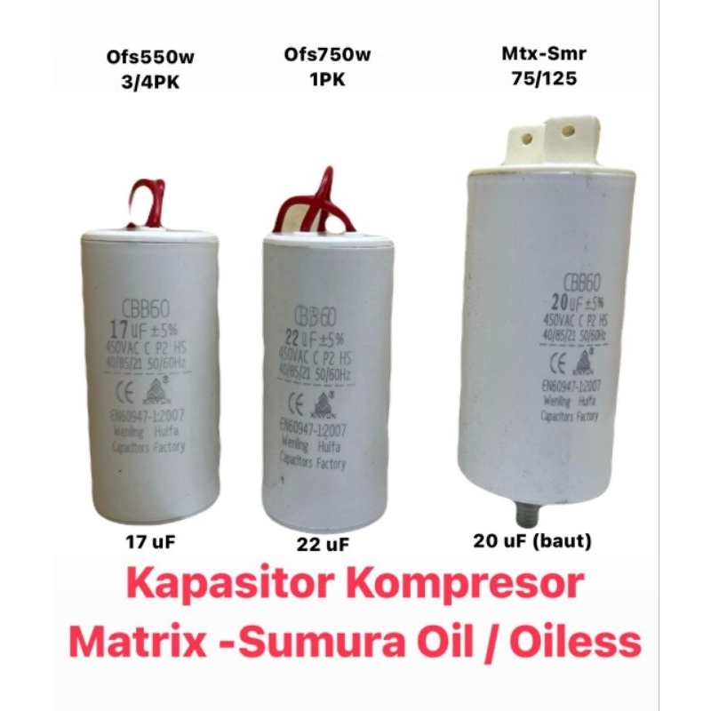 Jual JF Capasitor Kapasitor Kompresor Listrik Matrix Sumura Oli dan ...