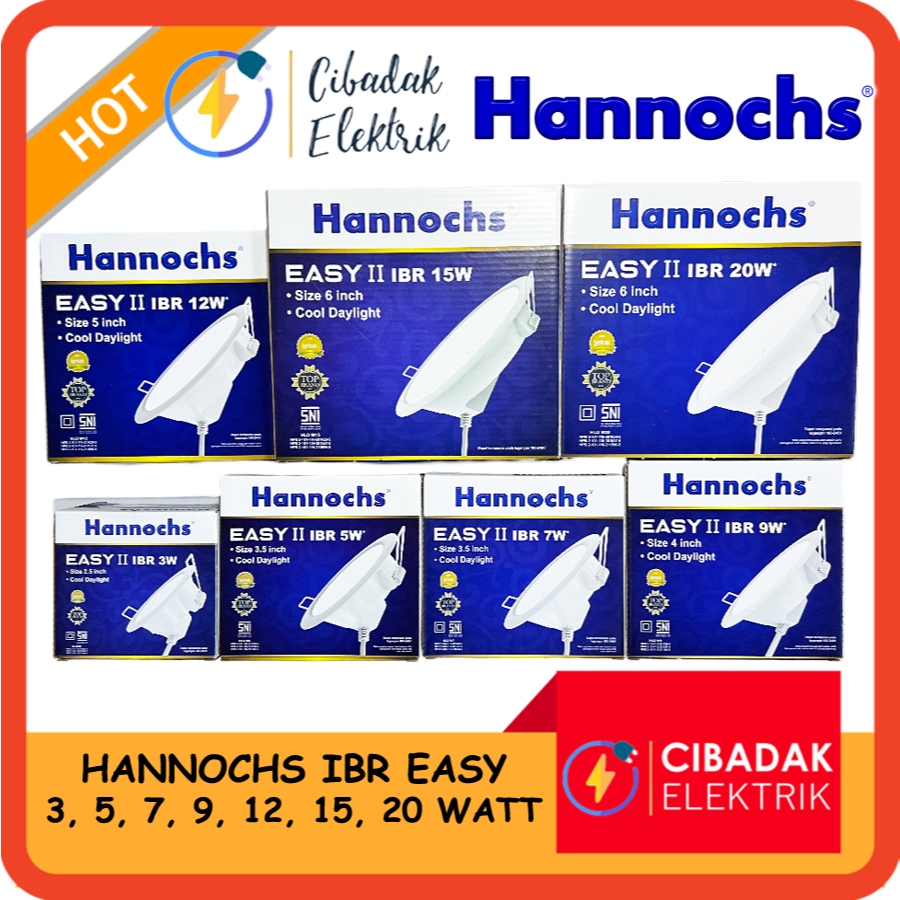 Jual HANNOCHS Lampu Downlight LED Panel IBR EASY II BULAT 3 / 5 / 7 / 9 ...