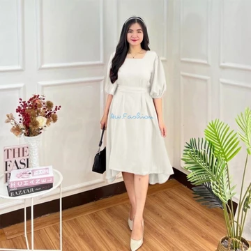 Leona Dress Wanita Midi Casual Lady Crush Premium