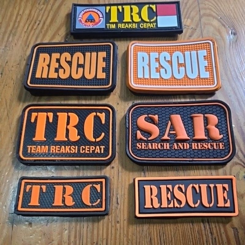 Jual Patch rubber emblem karet TRC,RESCUE dan SAR | Shopee Indonesia