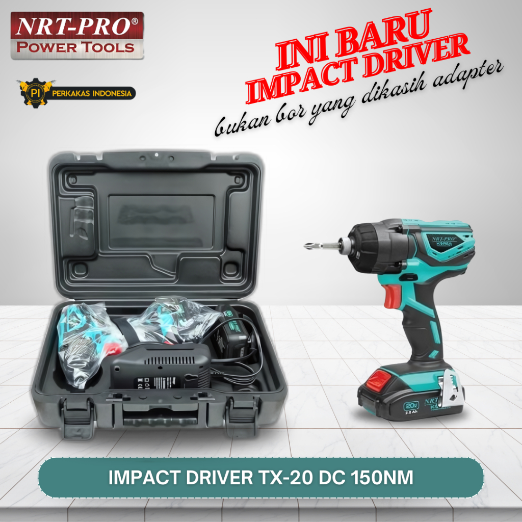 Jual Mesin Bor Obeng Baterai Nrt Pro Tx Dc V Cordless Impact Driver Nrt Tx Dc Motor