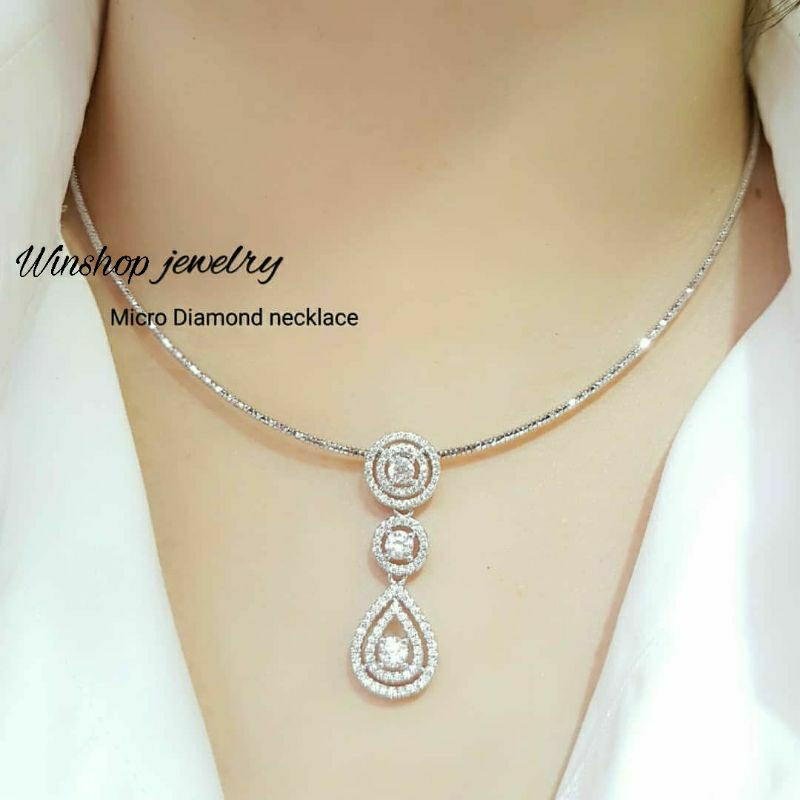 Jual Kalung Choker Berlian Wanita Kalung Swarovski Wanita Kalung Choker  Silver Perak Wanita Kalung Mewah Pesta Kalung Korea | Shopee Indonesia
