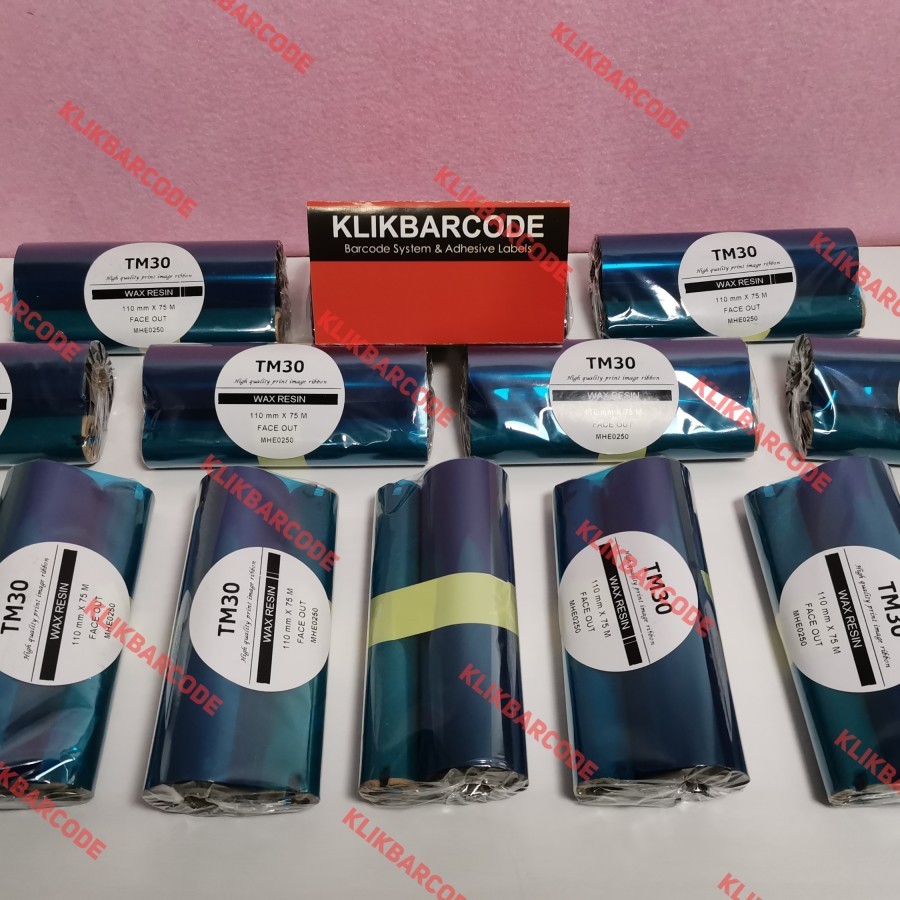 Jual ribbon pita printer wax resin ukuran 110 x 75 meter. face out ...