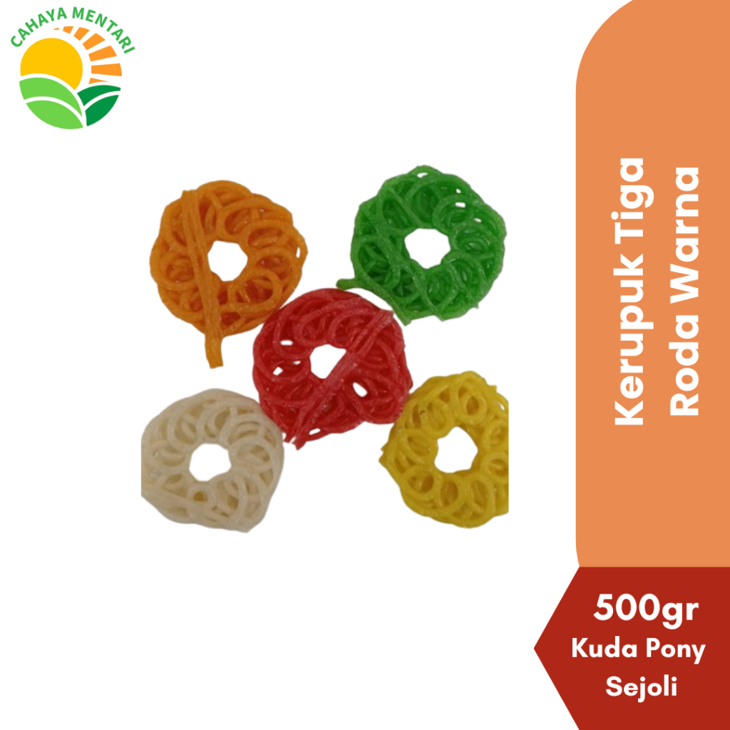 Jual KERUPUK MENTAH TIGA RODA WARNA CAP KUDA PONY SEJOLI 500GR | Shopee ...
