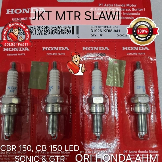 31926-KRM-841 busi beat scoopy spacy vario 10 fi Vario 125 150 revo absolute fi supra 125 kharisma fi cb 150r old led sonic 150 gtr 150 cbr 150 led asli honda, ori honda ahm