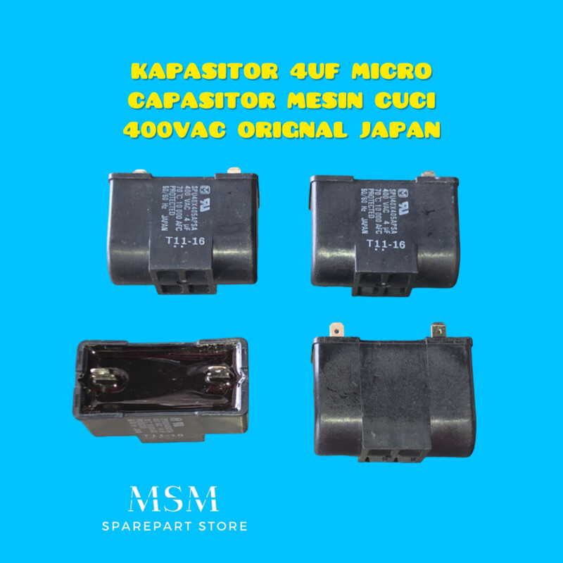 Jual KAPASITOR 4UF MICRO CAPASITOR MESIN CUCI 400VAC ORIGNAL JAPAN ...