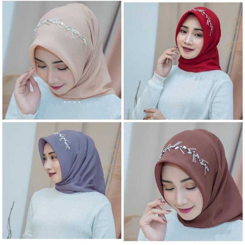 Jual Hijab Bella Square Payet Laser Cut Segiempat Bella Pearly Lc