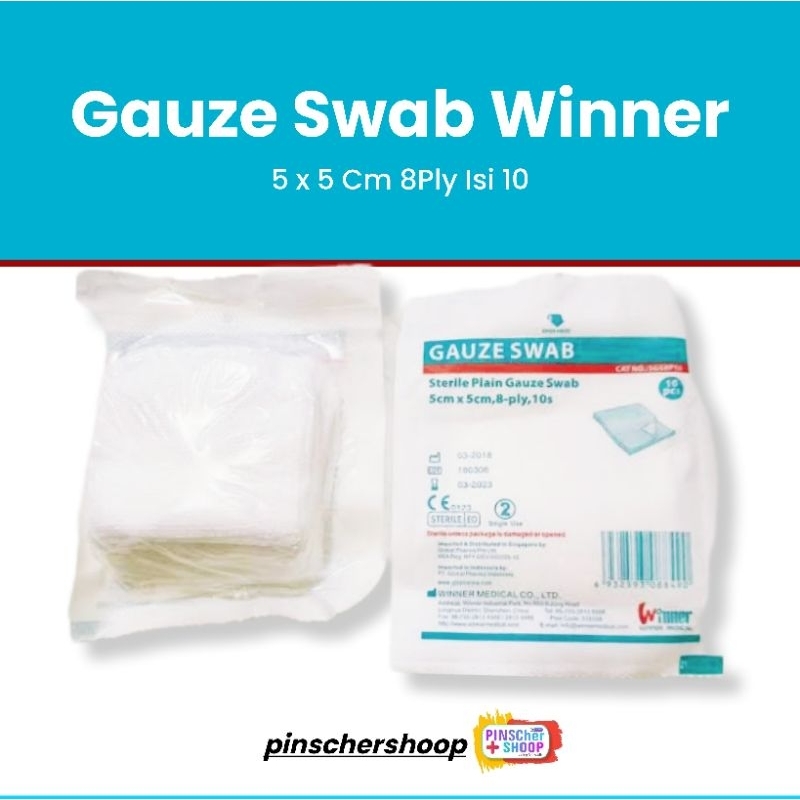 Jual Winner Gauze Swab 5 x 5 Cm 8 Ply 10's Kasa Lipat Steril / Pack ...