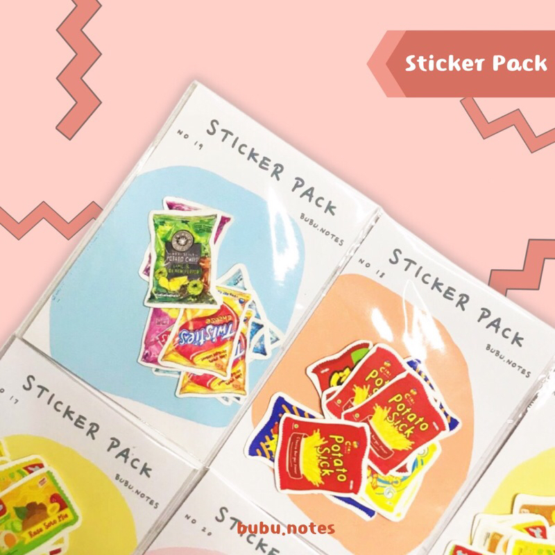 Jual Sticker Pack Indomie dan Snack Stiker Aesthetic Die Cut Journaling ...