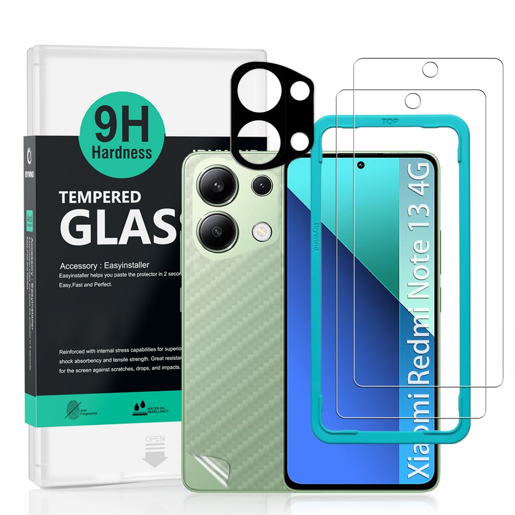 Ibywind Vetro Temperato Per Xiaomi Mi 6 – 2 Pezzi Con Pellicola Posteriore In Carbonio E Kit Di Montaggio