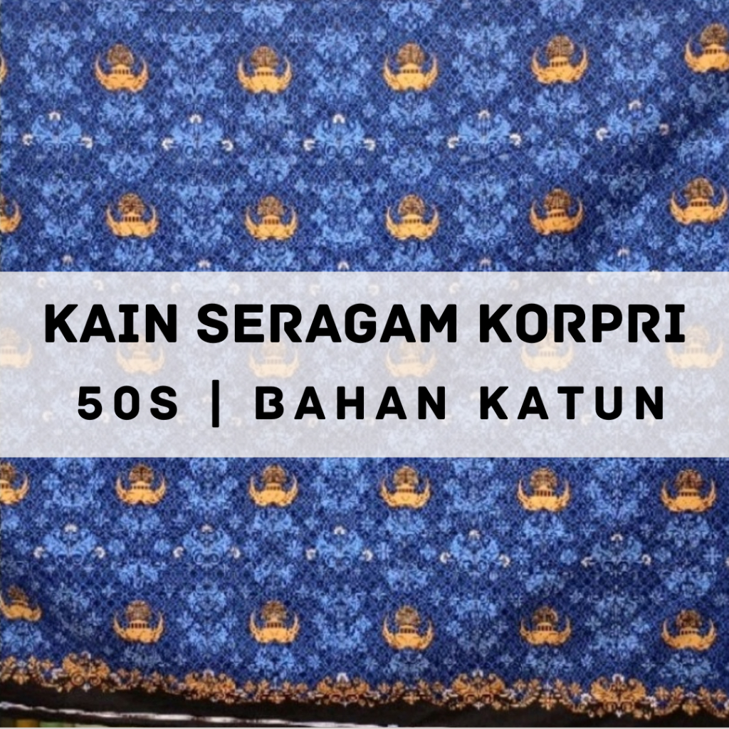 Jual BAHAN KAIN BATIK KORPRI KATUN 50s TERBARU RESMI BATIK ASN SINGLE