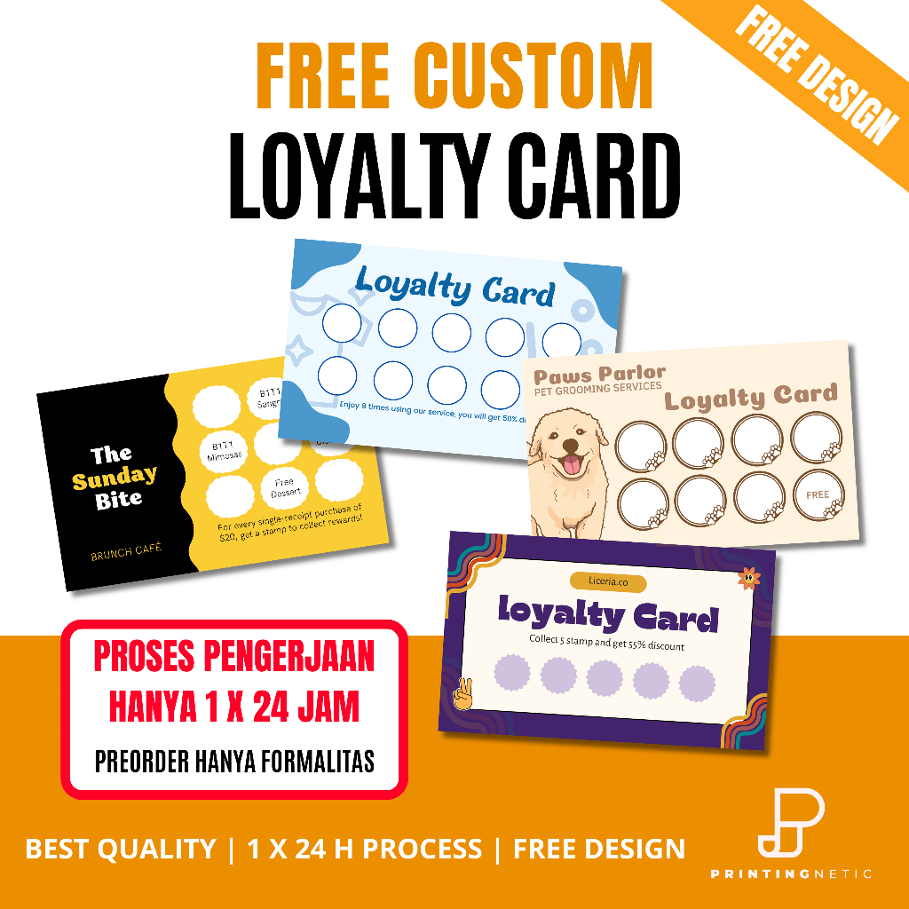 Jual (FREE DESIGN) Custom Loyalty Card/ Kartu Stempel / Laundry ...