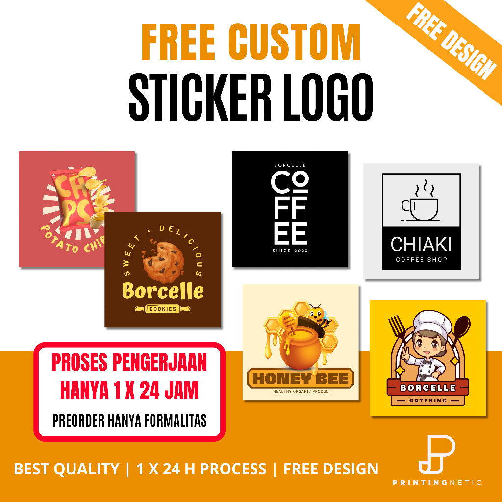 Jual (FREE DESIGN) Custom Sticker Logo / Sticker Aksesoris / Sticker ...