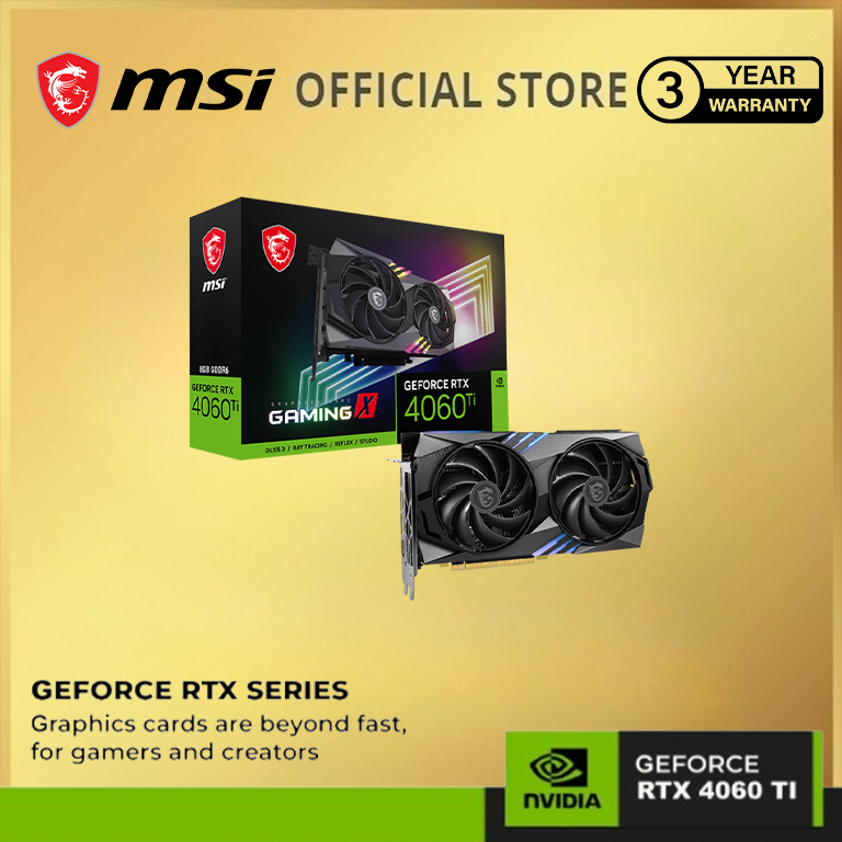 Jual VGA Card MSI GeForce RTX 4060 Ti GAMING X 8GB GDDR6 | Shopee Indonesia