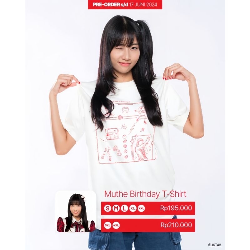 Jual Kaos JKT48 Birthday T-Shirt Mutiara Azzahra (Muthe) 2024 - Putih ...