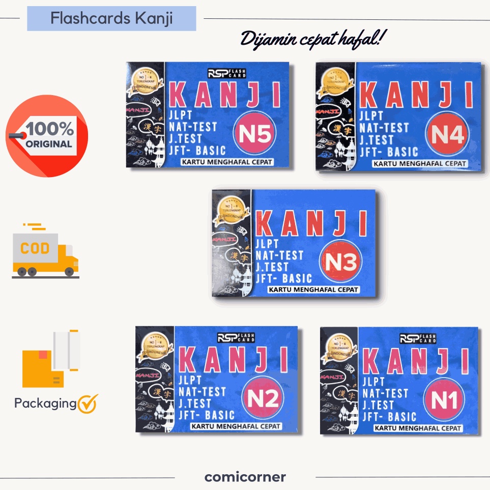 Jual Pilihan Terbaik Flash Cards KANJI JLPT N5 N4 N3 N2 N1 Bahasa