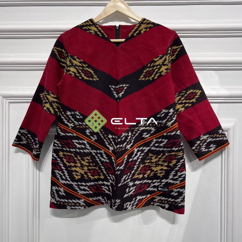 Jual Kemeja tenun motif rote couple blus by elta collection | Shopee ...
