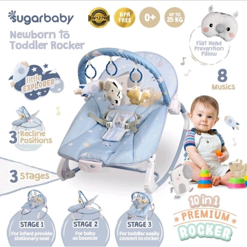 Jual SUGAR BABY Premium Rocker 10 in 1 LITTLE EXPLORER - EXTRA LARGE ...