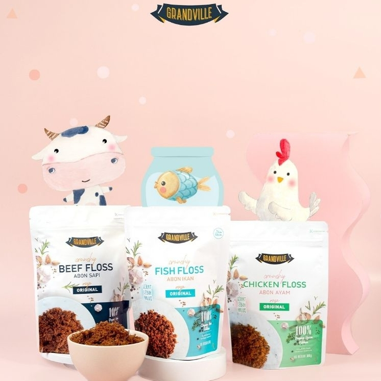 Jual GRANDVILLE MURAH ABON CHICKEN FLOSS / CRUNCHY BEEF / FISH FLOSS ...