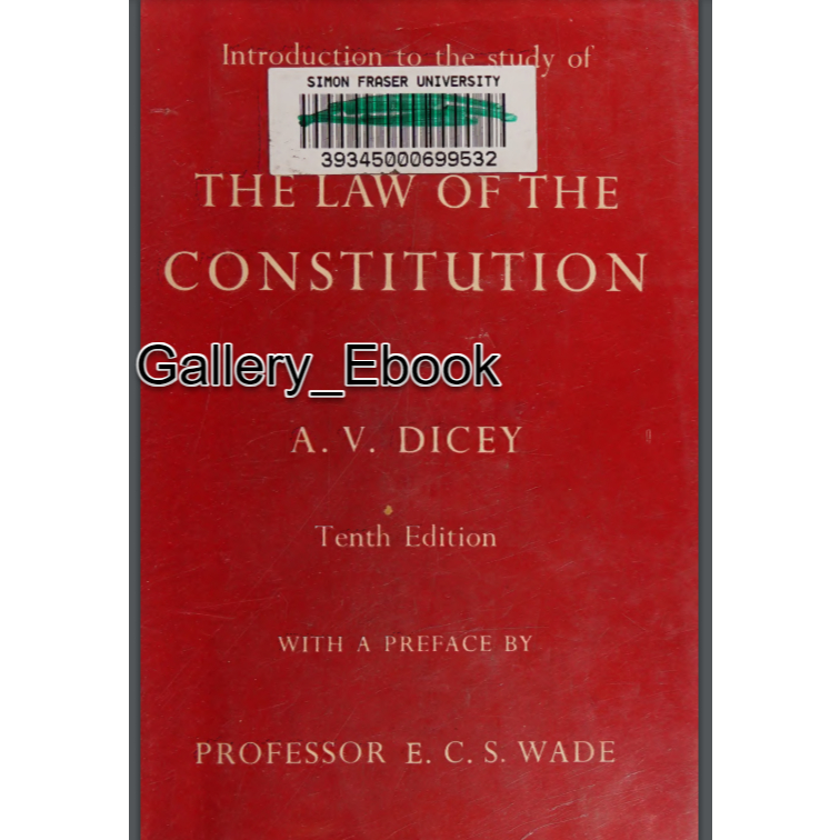 Jual An Introduction To The Study Of The Law Of The Constitution (a v