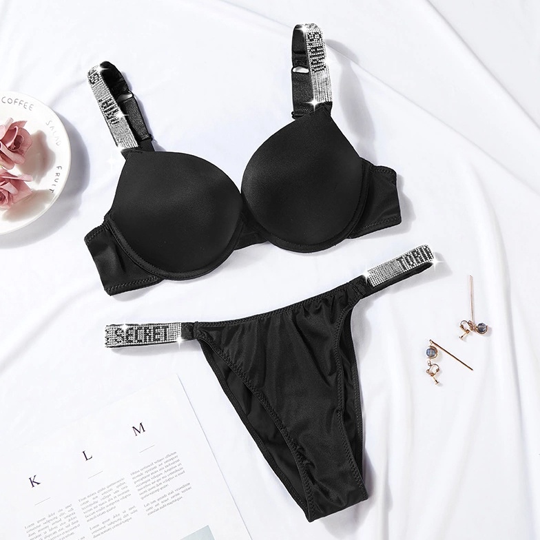 Jual Kode O24q Victorias Secret Set Bra Push Up Cetak Huruf V Wanita