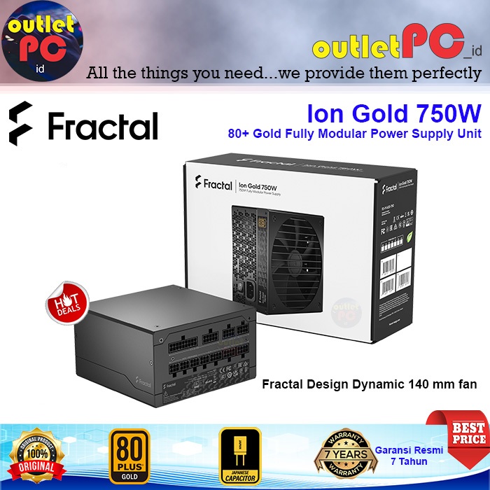 Jual FRACTAL ION GOLD 750W 80+ PSU POWER SUPPLY UNIT 750 WATT FULL ...
