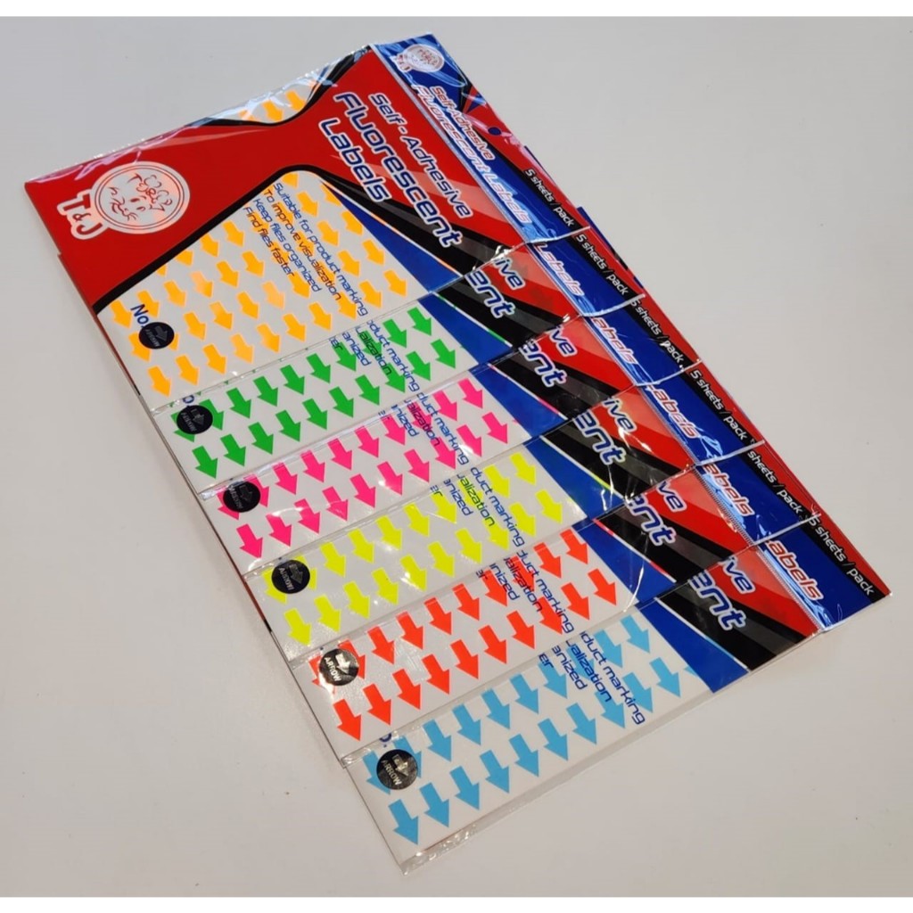 Jual T&J Labels WARNA (FLUORESCENT) ARROW | Shopee Indonesia